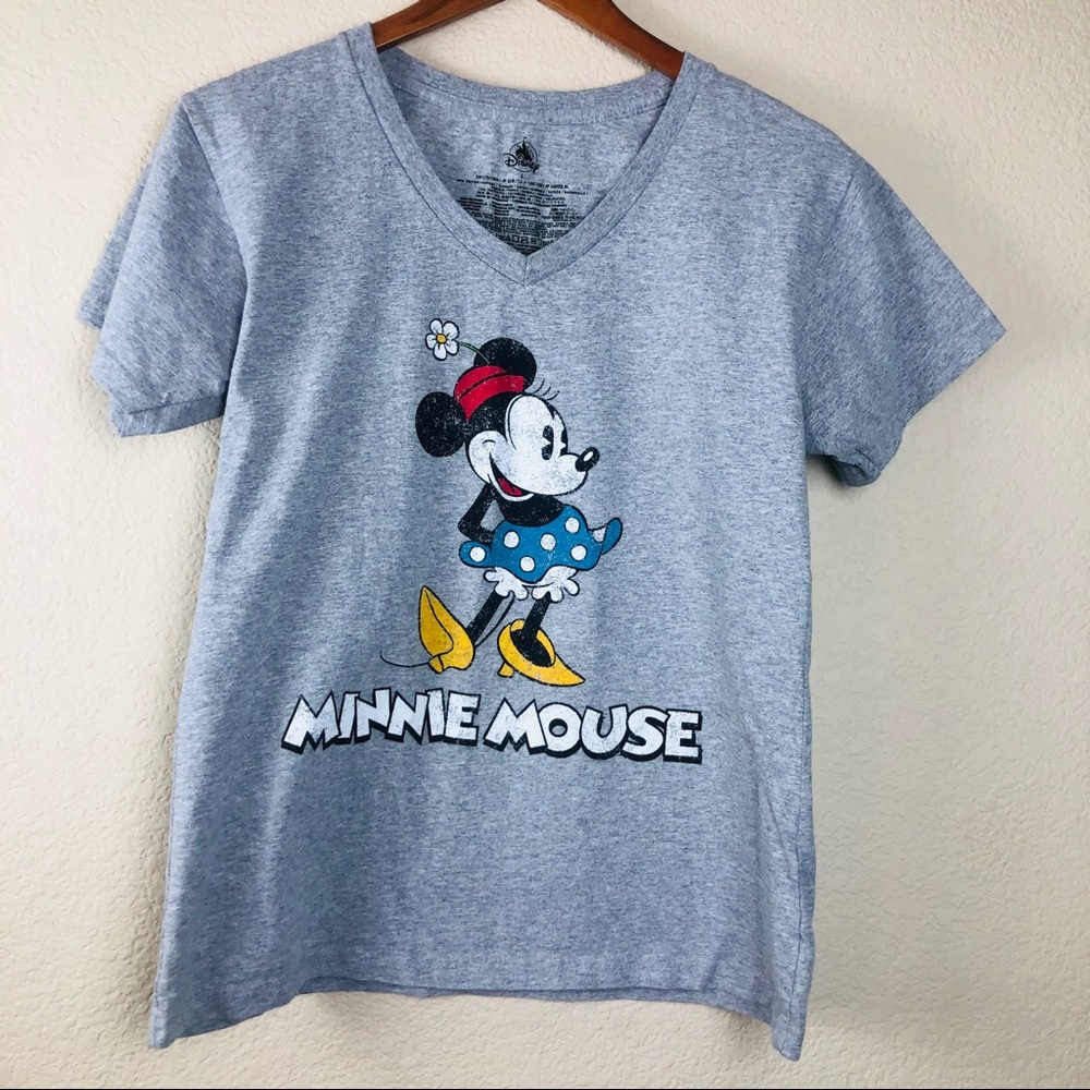 Disney distressed Minnie Mouse gray T-shirt